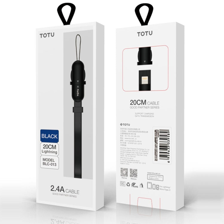 TOTUDESIGN BLC-03 Good Partner Series 2.4A USB to USB-C /Type-C Cable, Cable Length: 0.2m