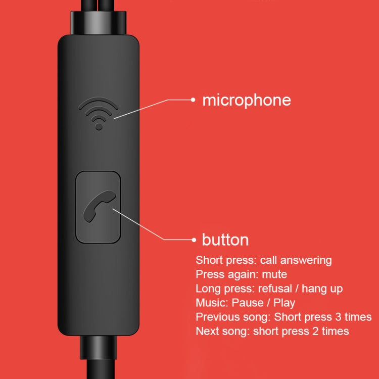 TOTUDESIGN EAUA-019 3.5mm Jack Wire Control Earphone, Support Call, Length: 1.2m