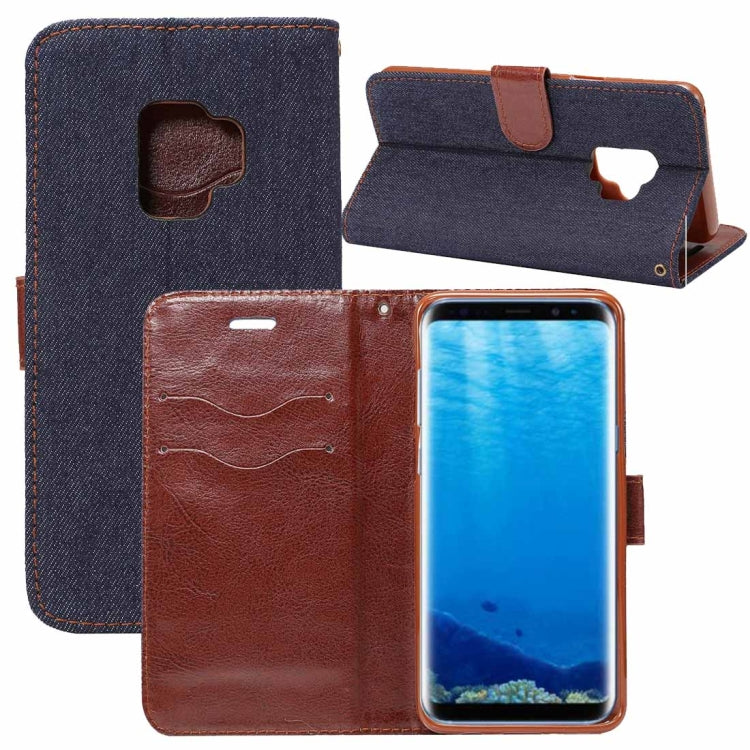 Dibase for Galaxy S9 Denim Texture TPU Horizontal Flip Leather Case with Holder & Card Slots