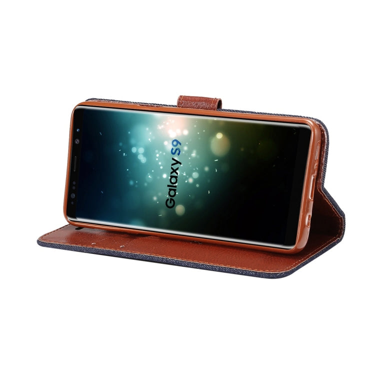 Dibase for Galaxy S9 Denim Texture TPU Horizontal Flip Leather Case with Holder & Card Slots