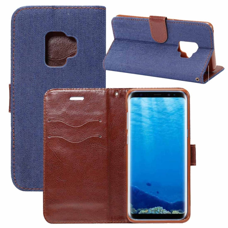 Dibase for Galaxy S9 Denim Texture TPU Horizontal Flip Leather Case with Holder & Card Slots