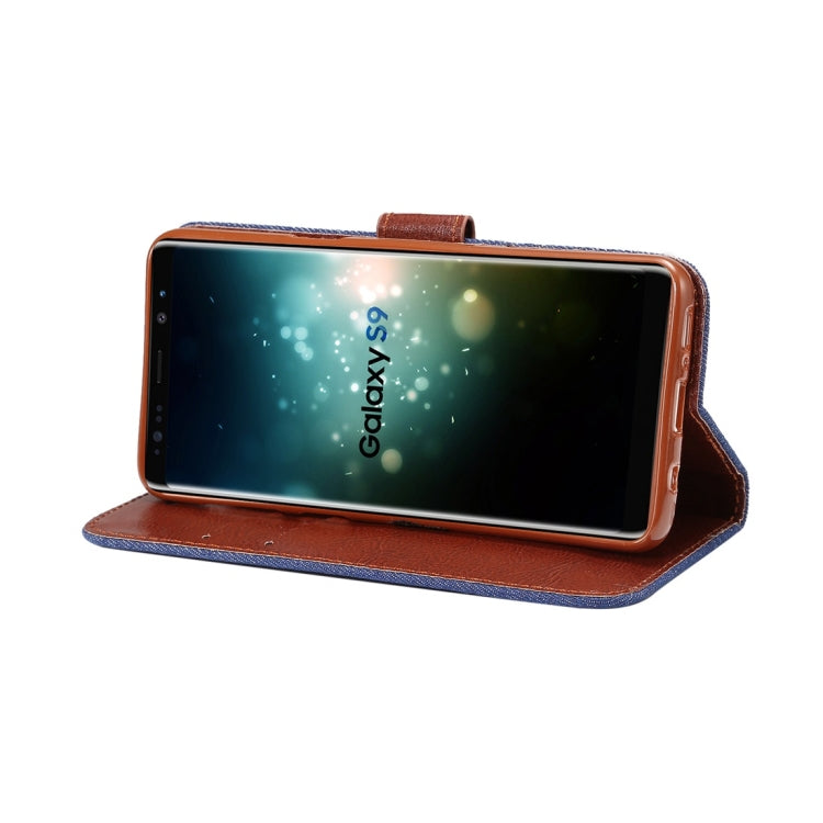 Dibase for Galaxy S9 Denim Texture TPU Horizontal Flip Leather Case with Holder & Card Slots