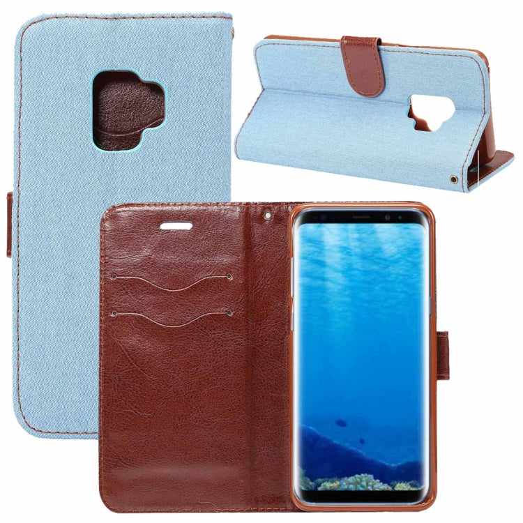 Dibase for Galaxy S9 Denim Texture TPU Horizontal Flip Leather Case with Holder & Card Slots