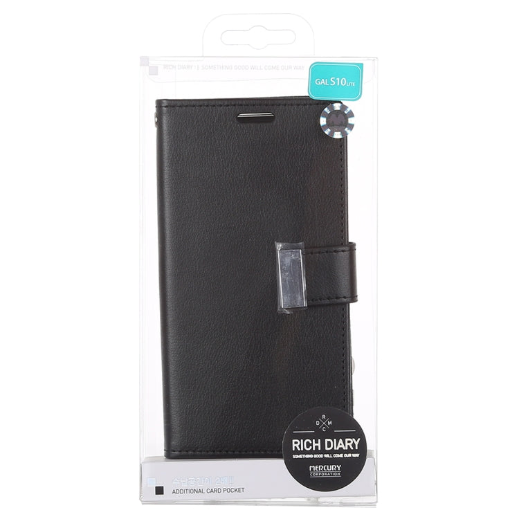 GOOSPERY RICH DIARY for Galaxy S10e PU + TPU Crazy Horse Texture Horizontal Flip Leather Case with Card Slots & Wallet