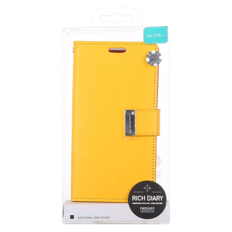 GOOSPERY RICH DIARY for Galaxy S10e PU + TPU Crazy Horse Texture Horizontal Flip Leather Case with Card Slots & Wallet