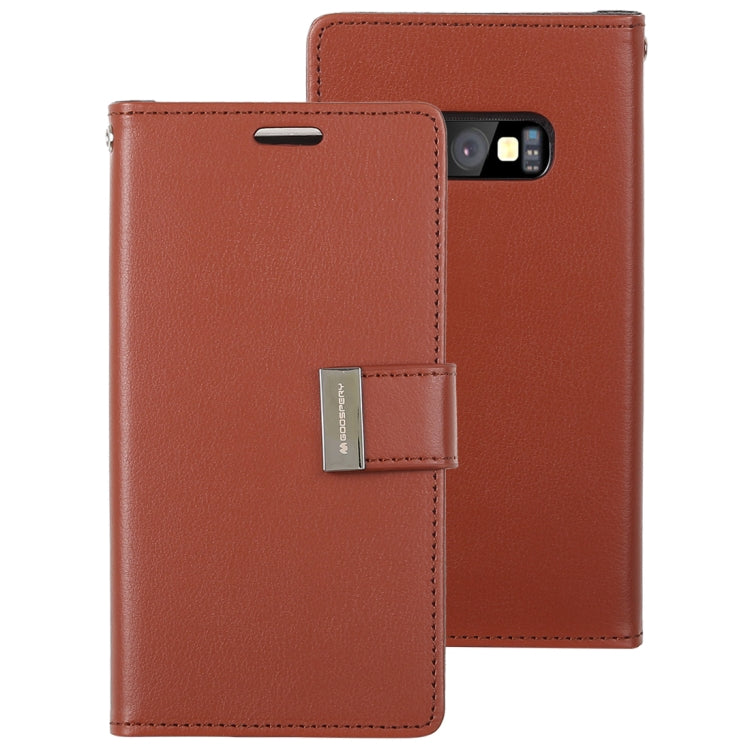 GOOSPERY RICH DIARY for Galaxy S10e PU + TPU Crazy Horse Texture Horizontal Flip Leather Case with Card Slots & Wallet