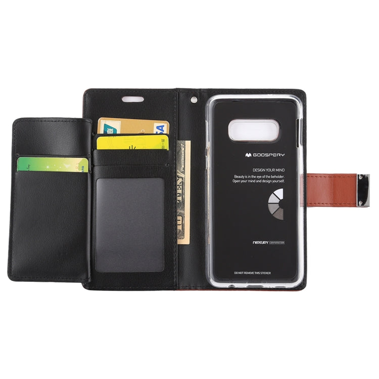 GOOSPERY RICH DIARY for Galaxy S10e PU + TPU Crazy Horse Texture Horizontal Flip Leather Case with Card Slots & Wallet