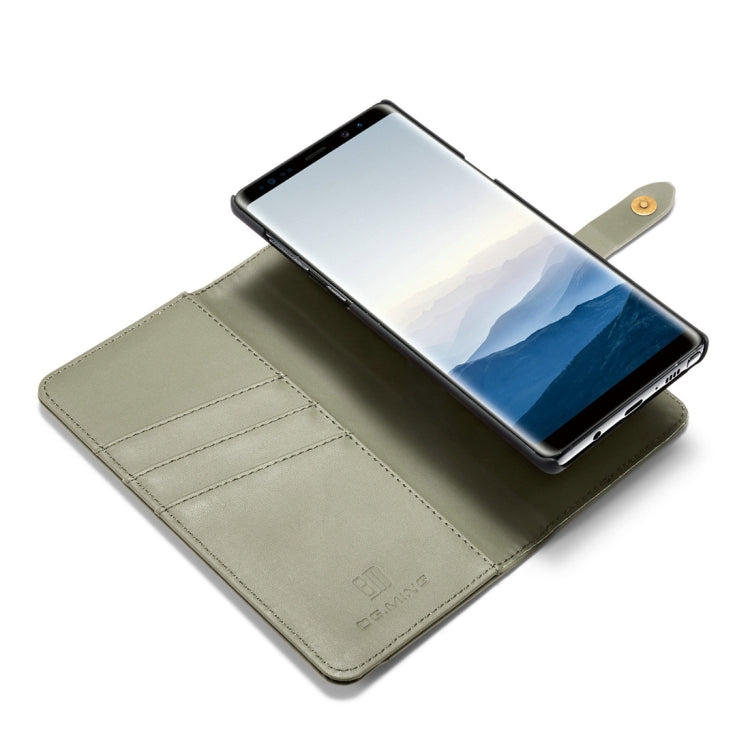 DG.MING Lambskin Detachable Horizontal Flip Magnetic Case for Galaxy Note9, with Holder & Card Slots & Wallet