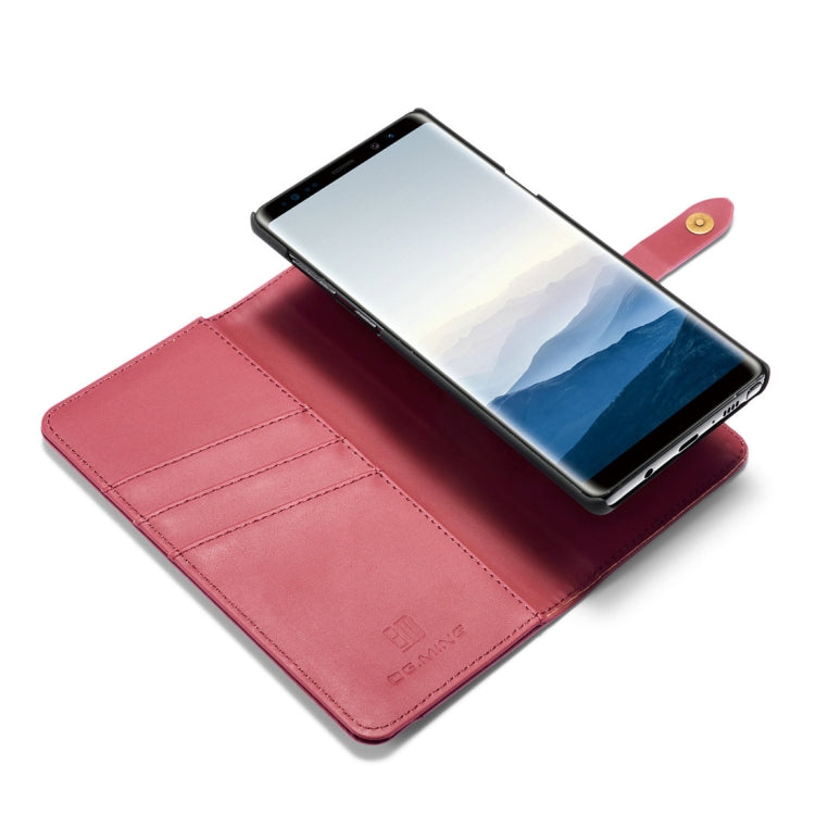 DG.MING Lambskin Detachable Horizontal Flip Magnetic Case for Galaxy Note9, with Holder & Card Slots & Wallet