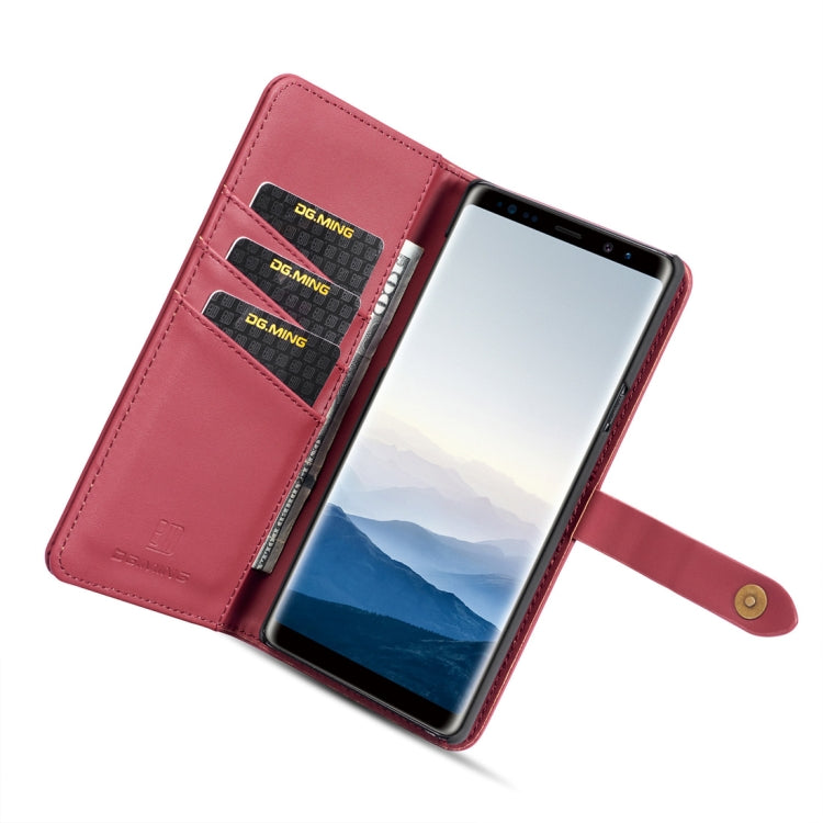 DG.MING Lambskin Detachable Horizontal Flip Magnetic Case for Galaxy Note9, with Holder & Card Slots & Wallet
