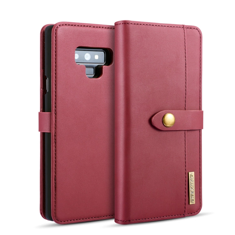 DG.MING Lambskin Detachable Horizontal Flip Magnetic Case for Galaxy Note9, with Holder & Card Slots & Wallet