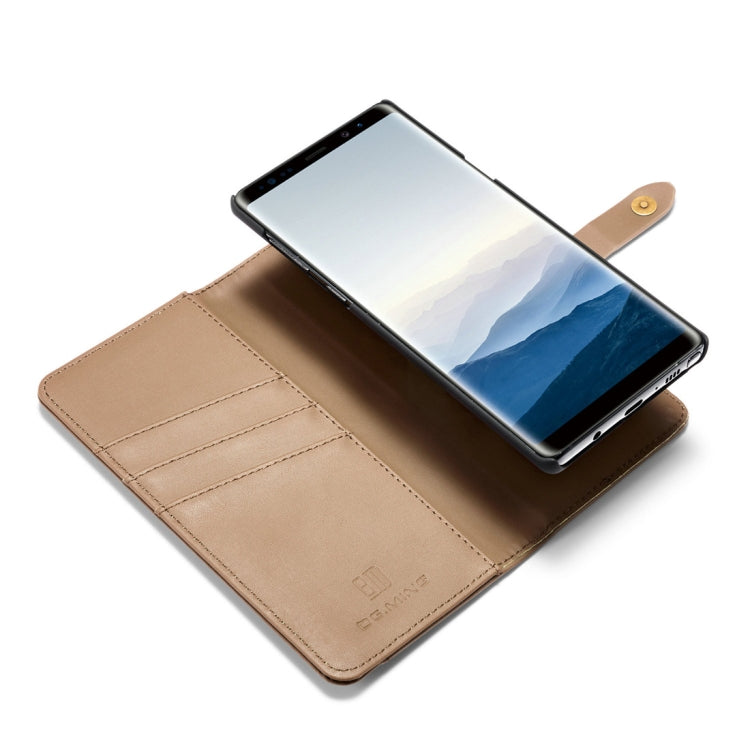 DG.MING Lambskin Detachable Horizontal Flip Magnetic Case for Galaxy Note9, with Holder & Card Slots & Wallet