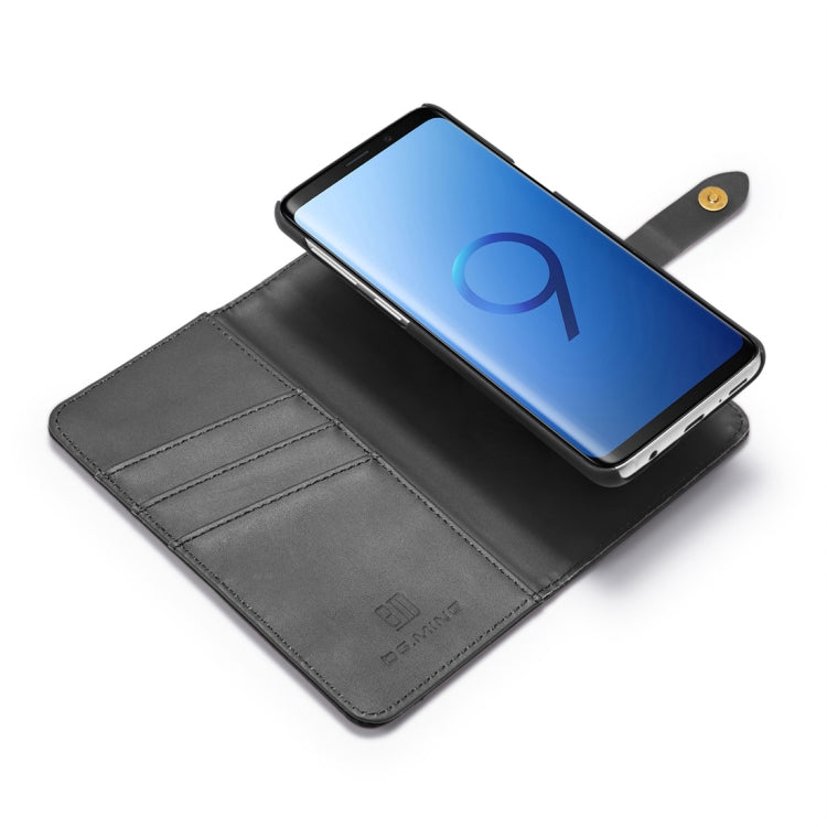 DG.MING Lambskin Detachable Horizontal Flip Magnetic Case for Galaxy S9, with Holder & Card Slots & Wallet