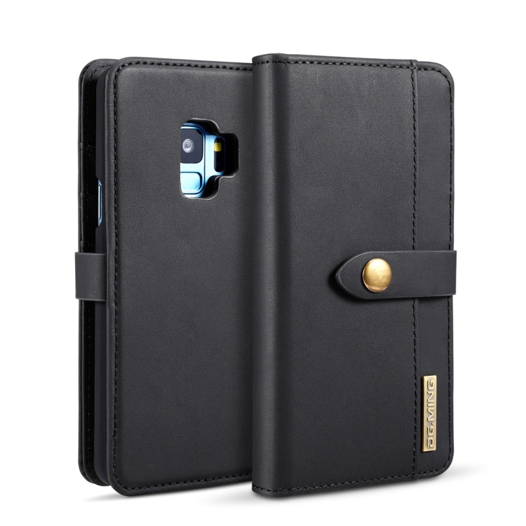 DG.MING Lambskin Detachable Horizontal Flip Magnetic Case for Galaxy S9, with Holder & Card Slots & Wallet
