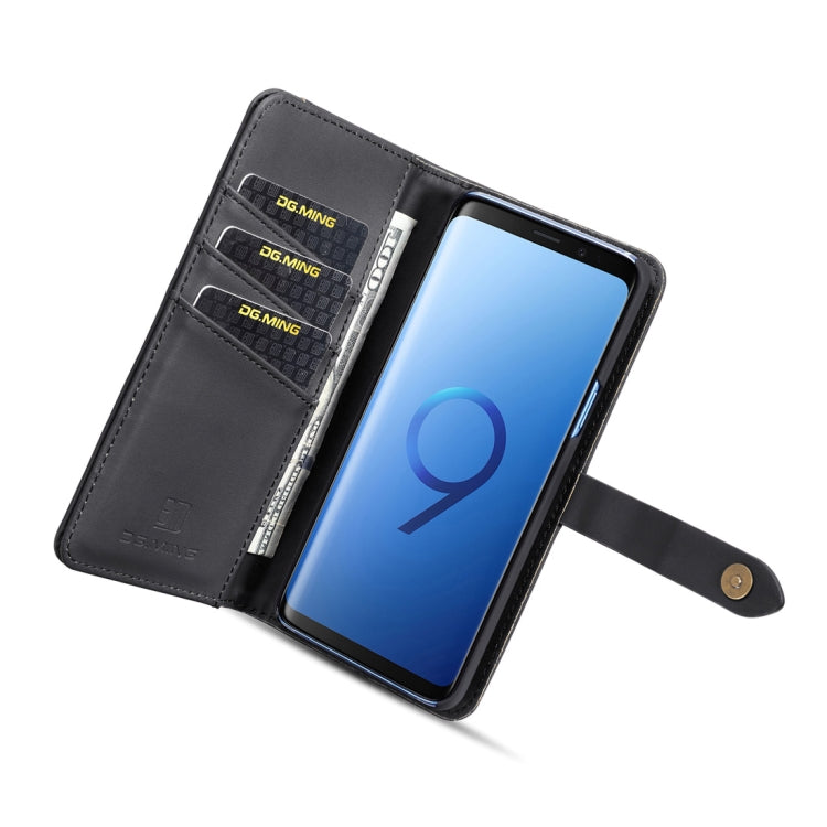 DG.MING Lambskin Detachable Horizontal Flip Magnetic Case for Galaxy S9, with Holder & Card Slots & Wallet