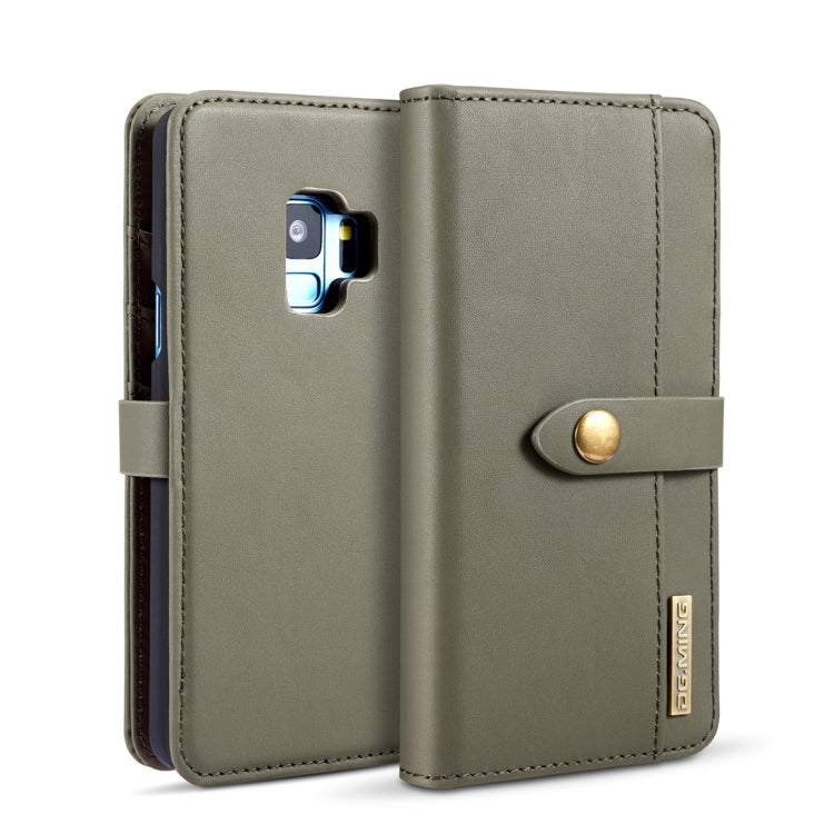 DG.MING Lambskin Detachable Horizontal Flip Magnetic Case for Galaxy S9, with Holder & Card Slots & Wallet