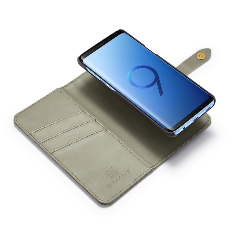 DG.MING Lambskin Detachable Horizontal Flip Magnetic Case for Galaxy S9, with Holder & Card Slots & Wallet