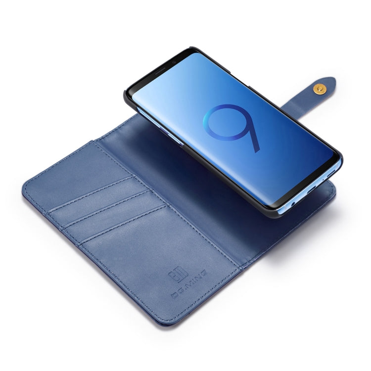 DG.MING Lambskin Detachable Horizontal Flip Magnetic Case for Galaxy S9, with Holder & Card Slots & Wallet