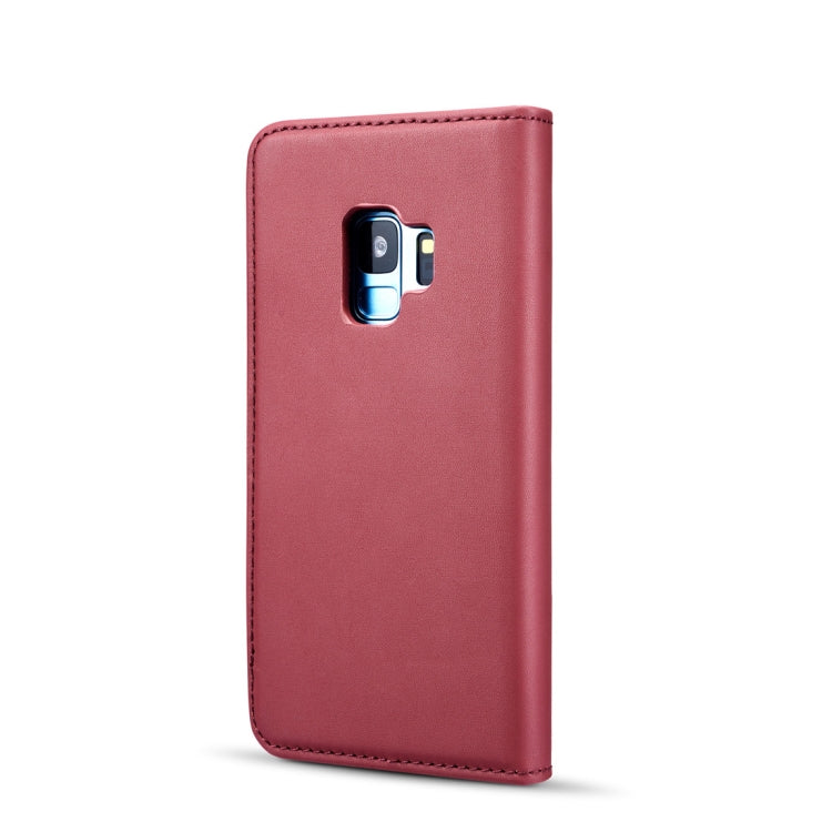 DG.MING Lambskin Detachable Horizontal Flip Magnetic Case for Galaxy S9, with Holder & Card Slots & Wallet