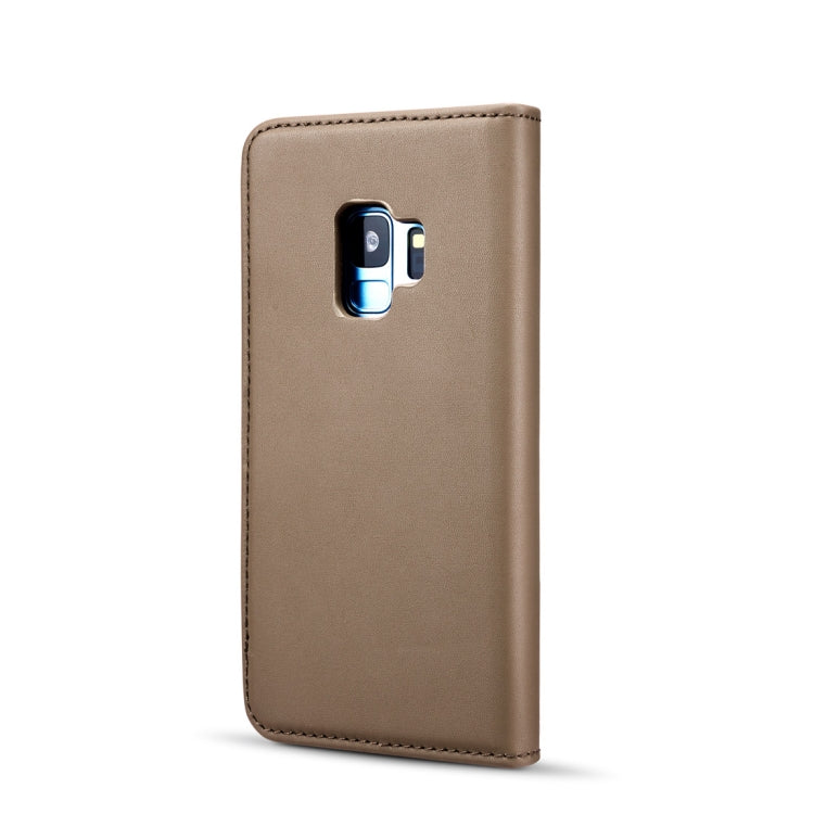 DG.MING Lambskin Detachable Horizontal Flip Magnetic Case for Galaxy S9, with Holder & Card Slots & Wallet