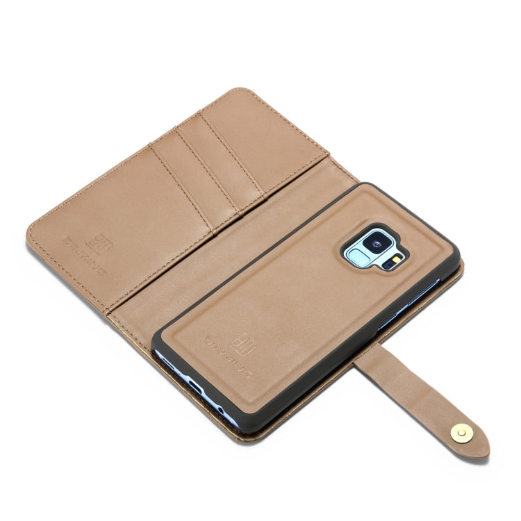 DG.MING Lambskin Detachable Horizontal Flip Magnetic Case for Galaxy S9, with Holder & Card Slots & Wallet