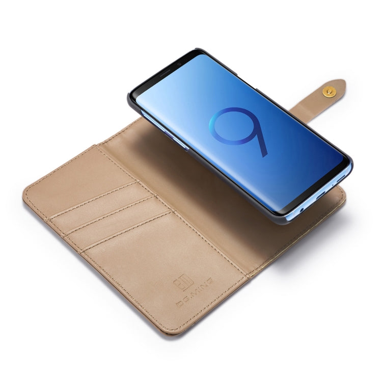 DG.MING Lambskin Detachable Horizontal Flip Magnetic Case for Galaxy S9, with Holder & Card Slots & Wallet