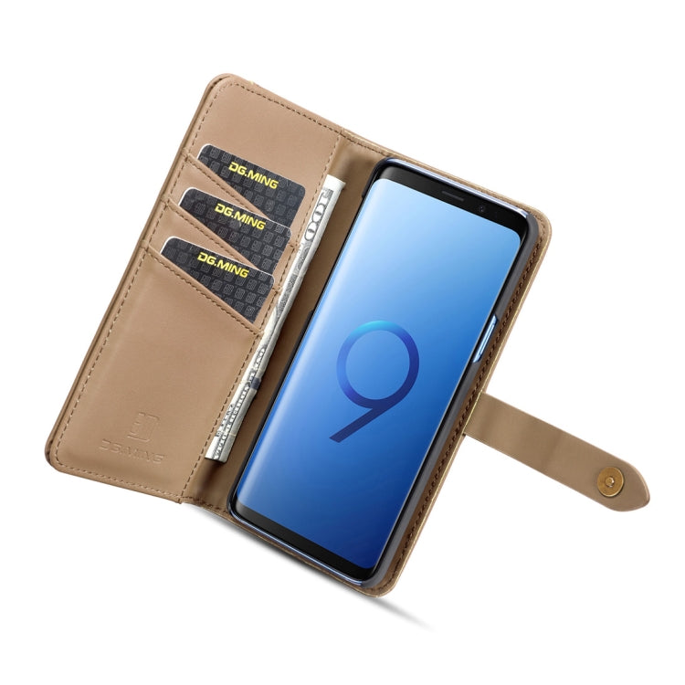DG.MING Lambskin Detachable Horizontal Flip Magnetic Case for Galaxy S9, with Holder & Card Slots & Wallet