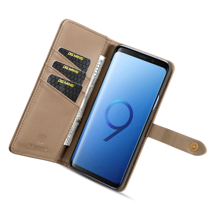 DG.MING Lambskin Detachable Horizontal Flip Magnetic Case for Galaxy S9+, with Holder & Card Slots & Wallet