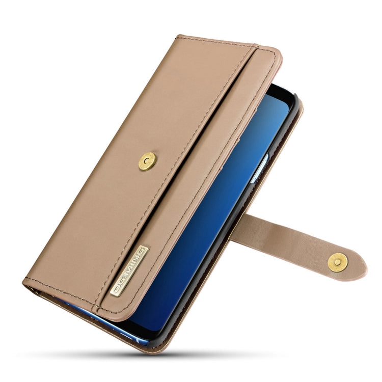 DG.MING Lambskin Detachable Horizontal Flip Magnetic Case for Galaxy S9+, with Holder & Card Slots & Wallet