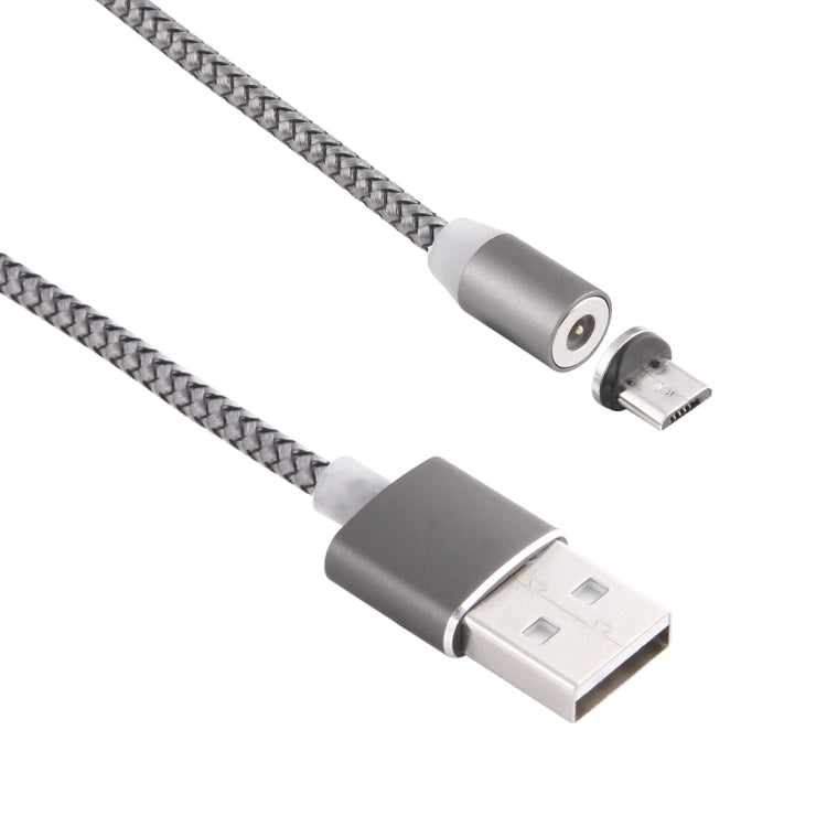 360 Degree Rotation 1m Weave Style Micro USB to USB 2.0 Strong Magnetic Charger Cable with LED Indicator