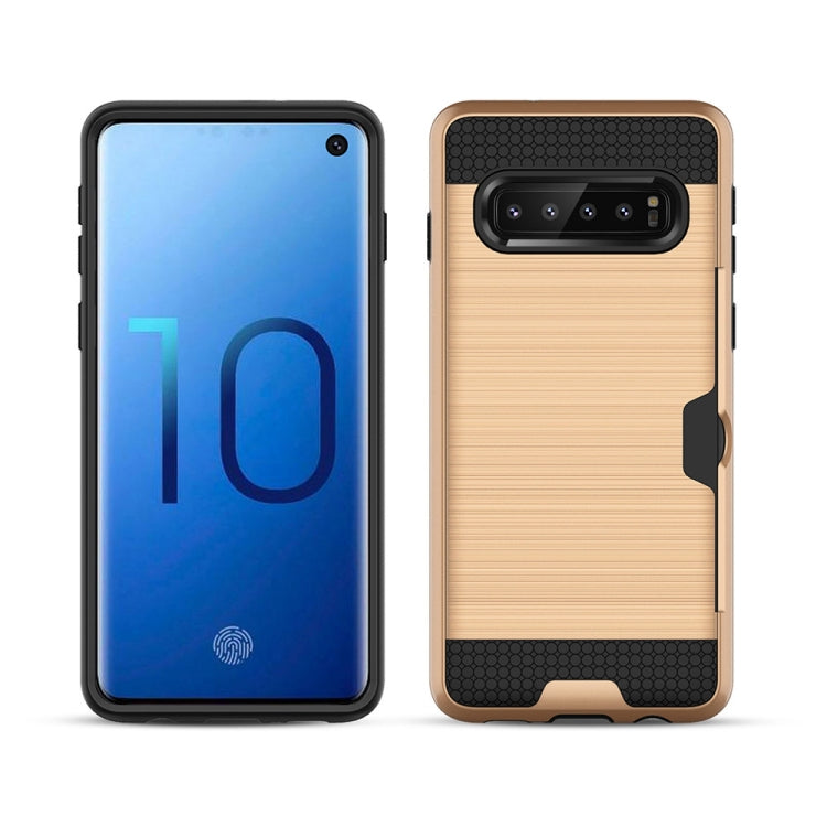 Brushed Texture PC + TPU Protective Case for Galaxy S10, with Card Slot
