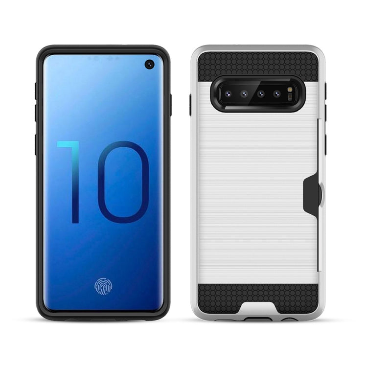 Brushed Texture PC + TPU Protective Case for Galaxy S10, with Card Slot