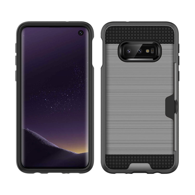 For Galaxy S10e Brushed Texture PC + TPU Protective Case with Card Slot