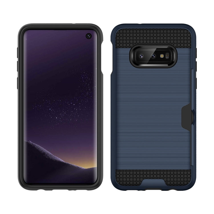 For Galaxy S10e Brushed Texture PC + TPU Protective Case with Card Slot