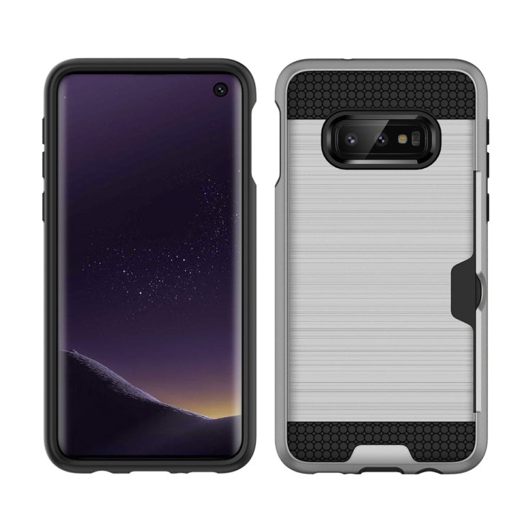 For Galaxy S10e Brushed Texture PC + TPU Protective Case with Card Slot