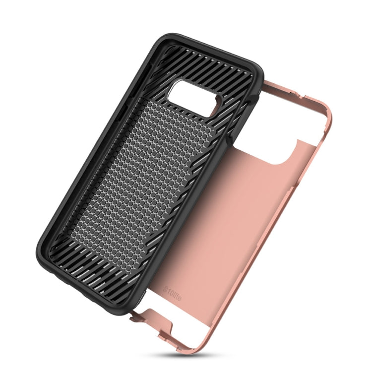 For Galaxy S10e Brushed Texture PC + TPU Protective Case with Card Slot