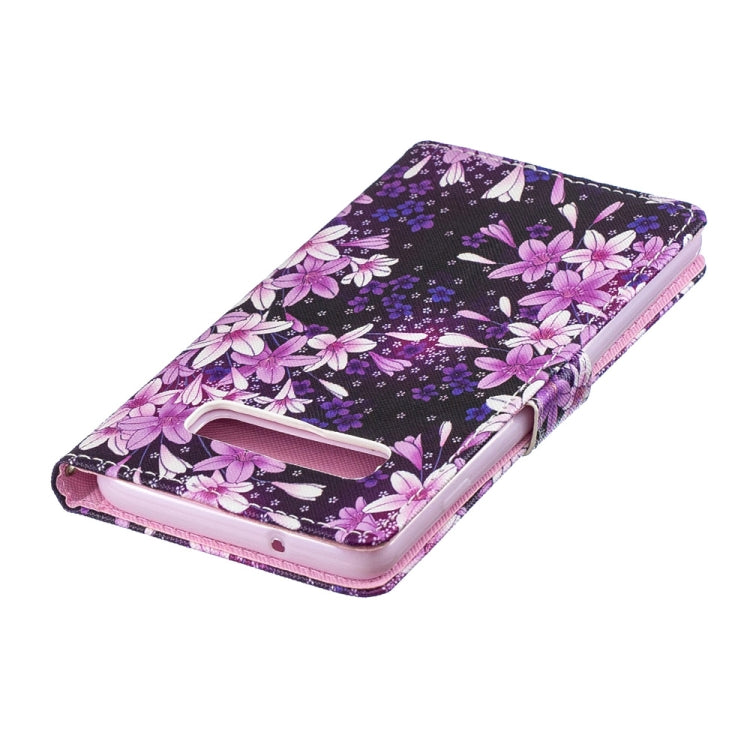 Lily Pattern Horizontal Flip Leather Case for Galaxy S10, with Holder & Card Slots & Wallet