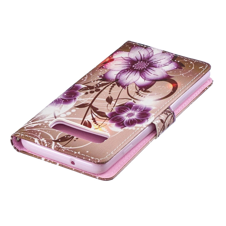 Lotus Pattern Horizontal Flip Leather Case for Galaxy S10, with Holder & Card Slots & Wallet
