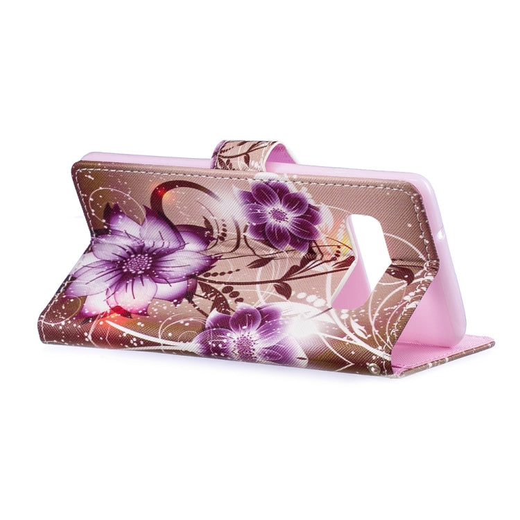 Lotus Pattern Horizontal Flip Leather Case for Galaxy S10, with Holder & Card Slots & Wallet