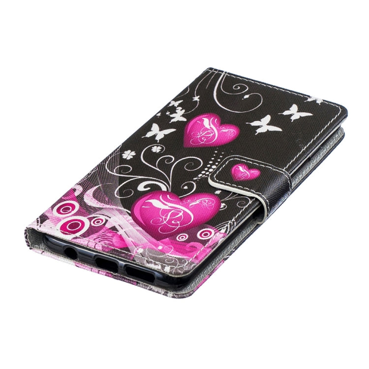 Peach Heart Pattern Horizontal Flip Leather Case for Galaxy S10, with Holder & Card Slots & Wallet