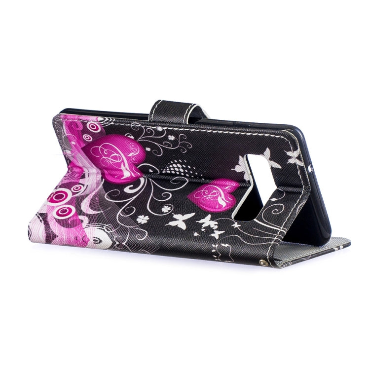Peach Heart Pattern Horizontal Flip Leather Case for Galaxy S10, with Holder & Card Slots & Wallet