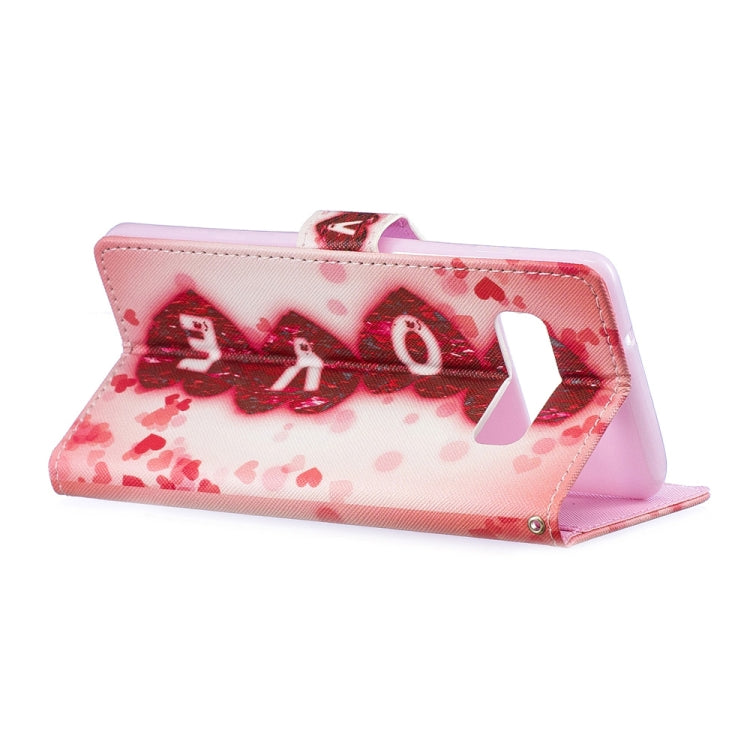 Love Pattern Horizontal Flip Leather Case for Galaxy S10, with Holder & Card Slots & Wallet