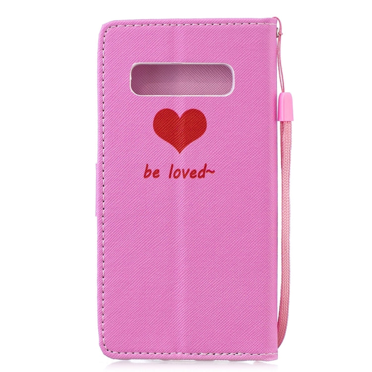 Heart Pattern Horizontal Flip Leather Case for Galaxy S10, with Holder & Card Slots & Wallet