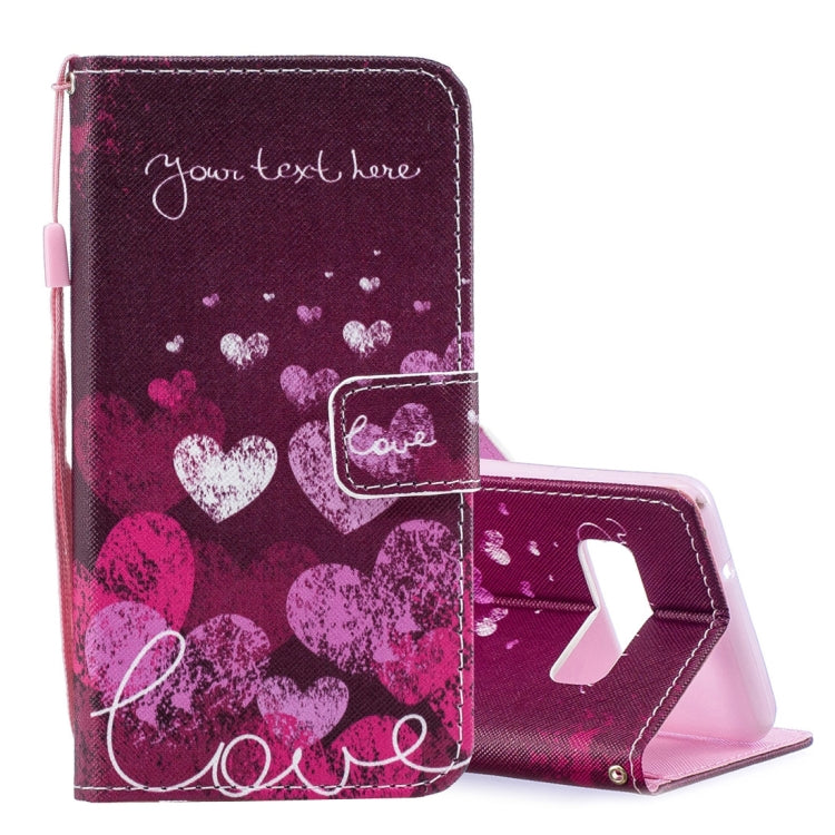 Letter and Heart Pattern Horizontal Flip Leather Case for Galaxy S10, with Holder & Card Slots & Wallet
