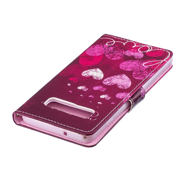 Letter and Heart Pattern Horizontal Flip Leather Case for Galaxy S10, with Holder & Card Slots & Wallet