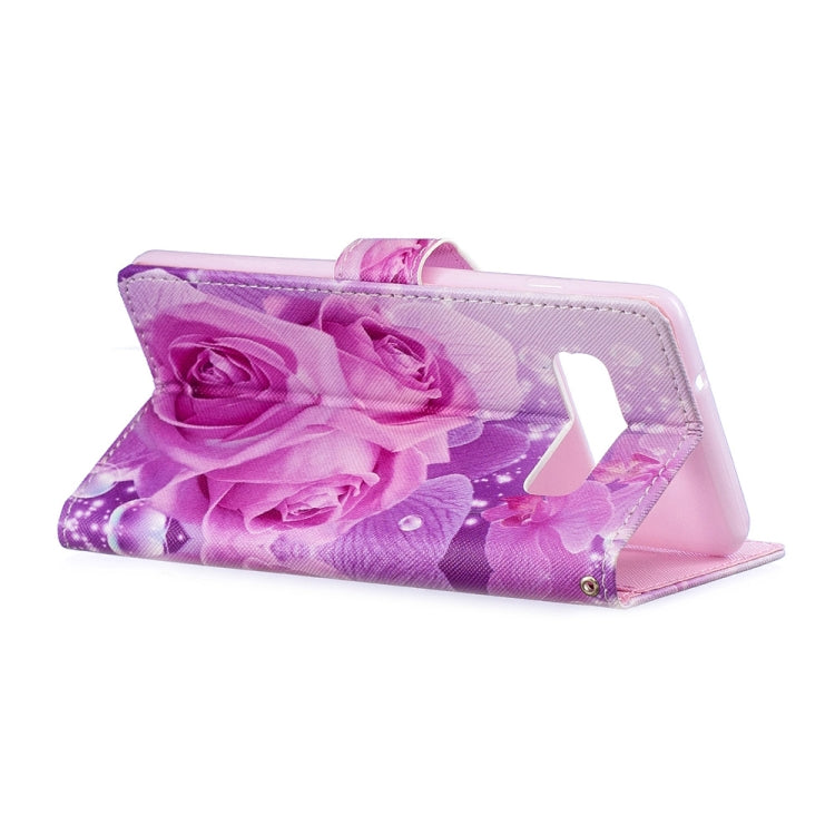 Rose Pattern Horizontal Flip Leather Case for Galaxy S10+, with Holder & Card Slots & Wallet