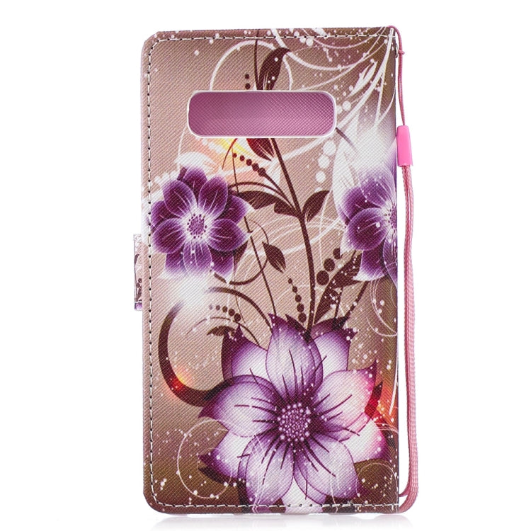 Lotus Pattern Horizontal Flip Leather Case for Galaxy S10+, with Holder & Card Slots & Wallet