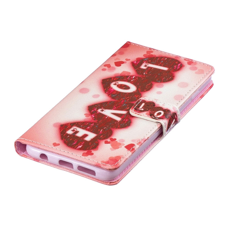 Love Pattern Horizontal Flip Leather Case for Galaxy S10+, with Holder & Card Slots & Wallet