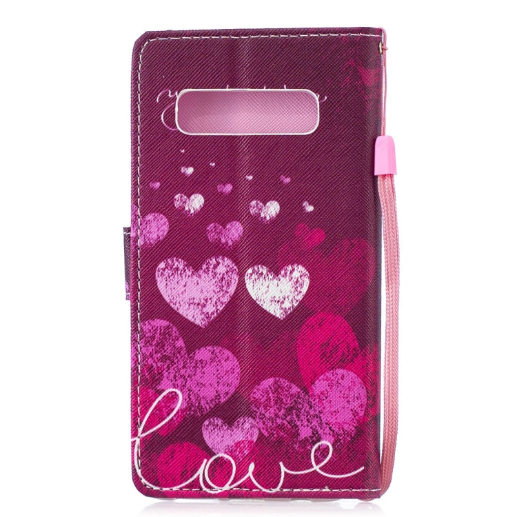 Letter and Heart Pattern Horizontal Flip Leather Case for Galaxy S10+, with Holder & Card Slots & Wallet
