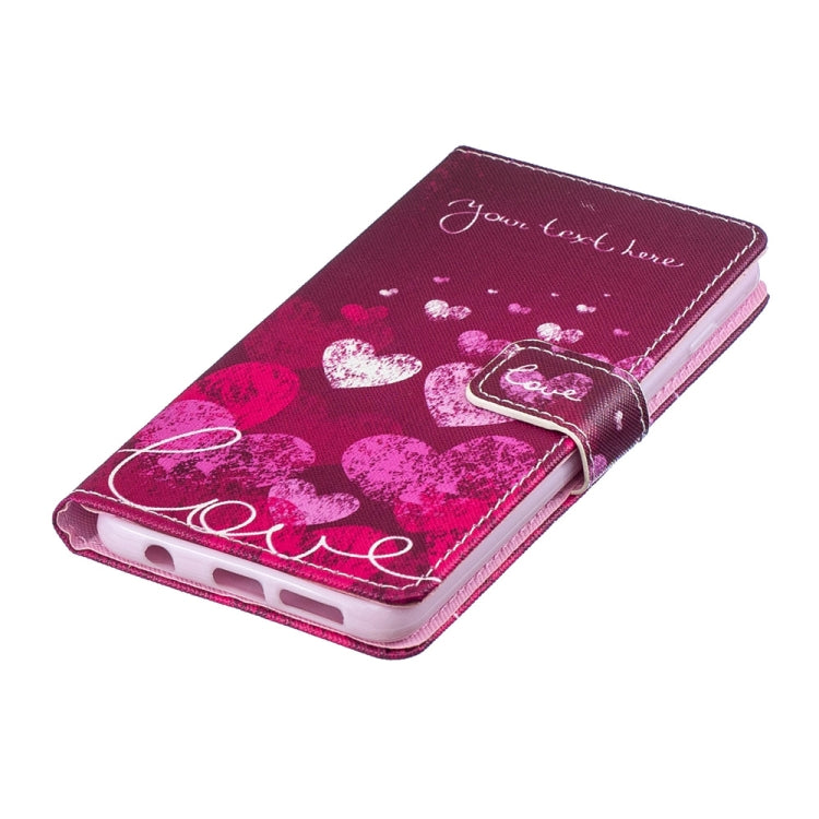 Letter and Heart Pattern Horizontal Flip Leather Case for Galaxy S10+, with Holder & Card Slots & Wallet
